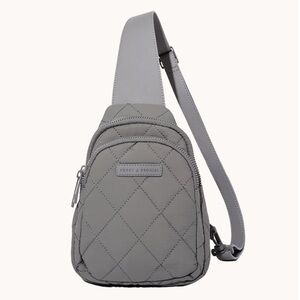 Gray Quilted Crossbody Bag
